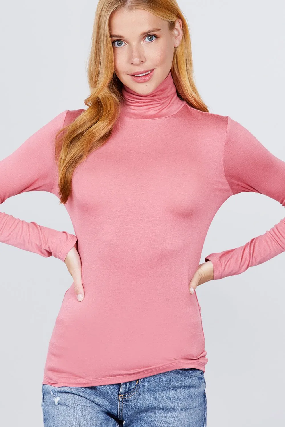 Turtle Neck Rayon Jersey Top