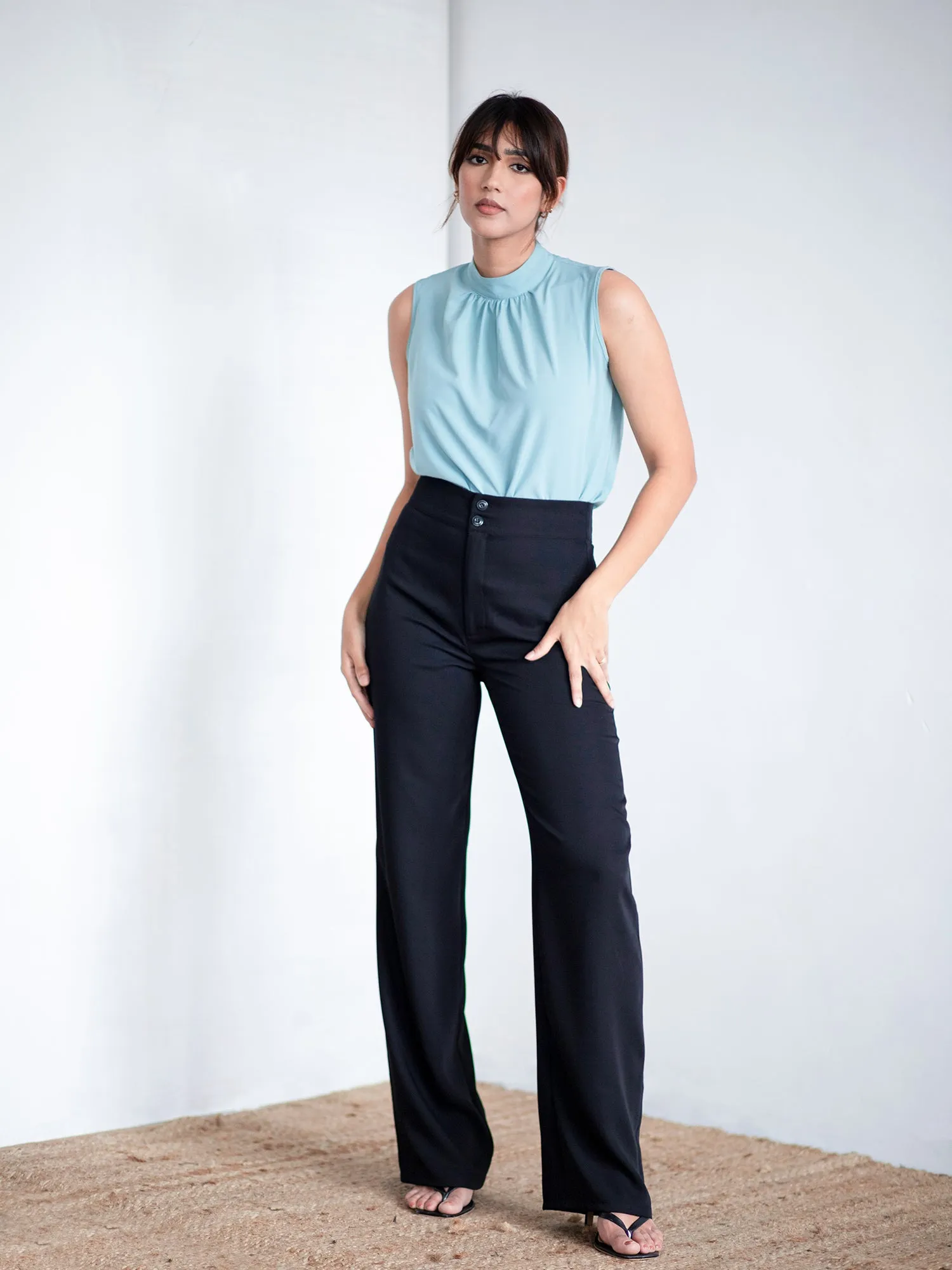 Turtle Neck Sleeveless Top
