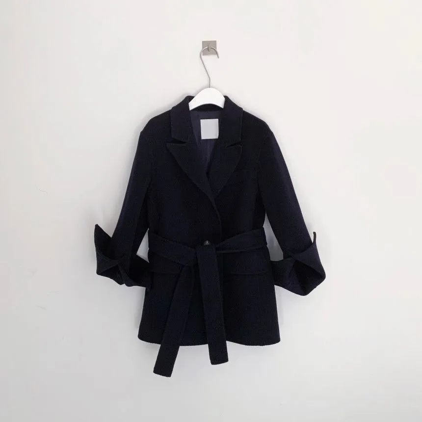 V-neck Vintage Lapel Splicing Lace-up Outerwear Mini Dresses