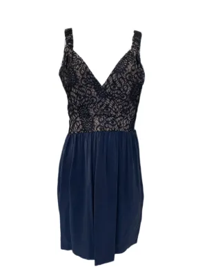VENA CAVA Women's Navy Knit Inyo V-Back Cocktail Dress 40208 $330 NEW
