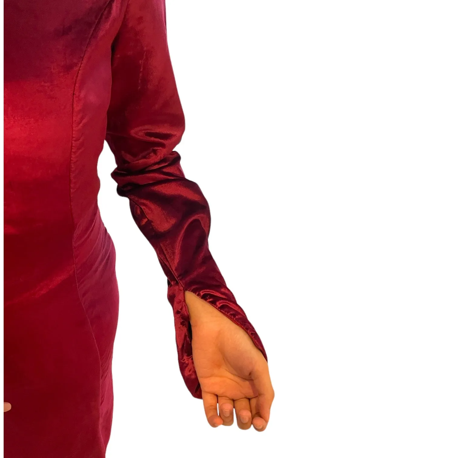 Victorian Vibes Lush Velvet Wine Evening Dress