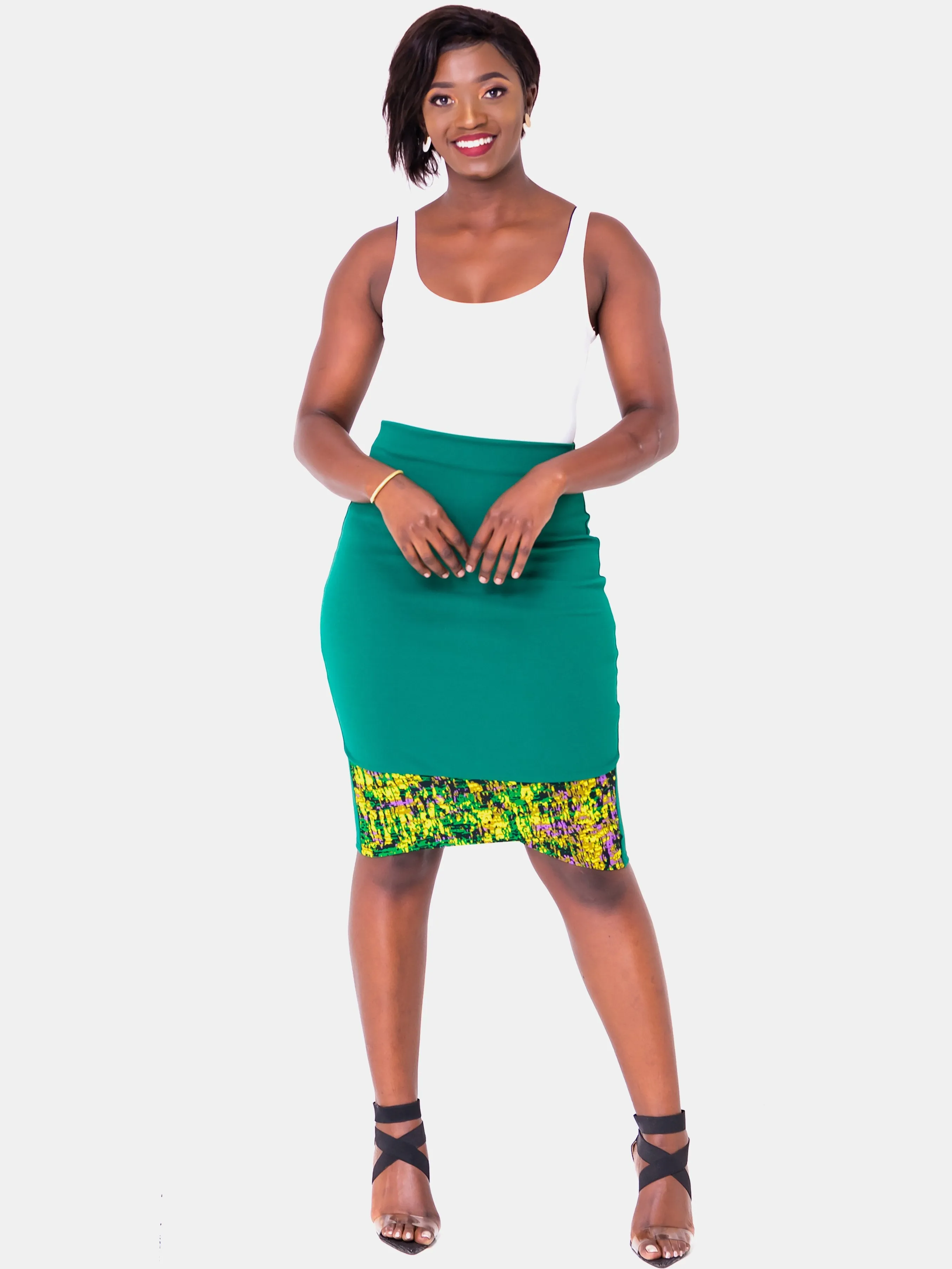 Vivo Swazuri Pencil Skirt - Dark Green