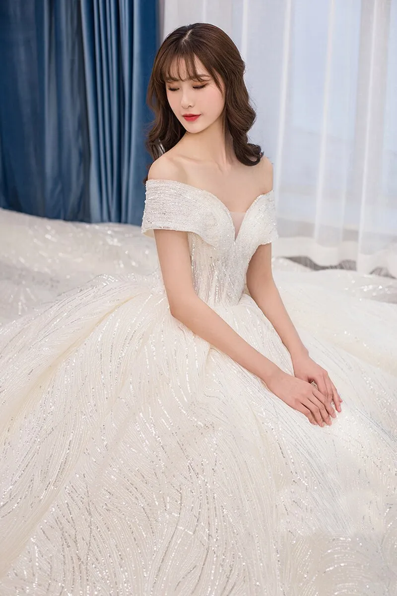 Wedding Dress Bride Off The Shoulder Wedding Ball Gown Dress