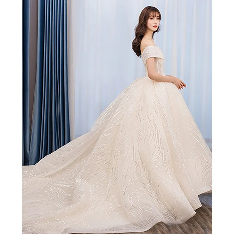 Wedding Dress Bride Off The Shoulder Wedding Ball Gown Dress