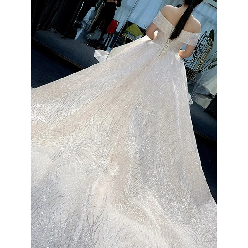 Wedding Dress Bride Off The Shoulder Wedding Ball Gown Dress