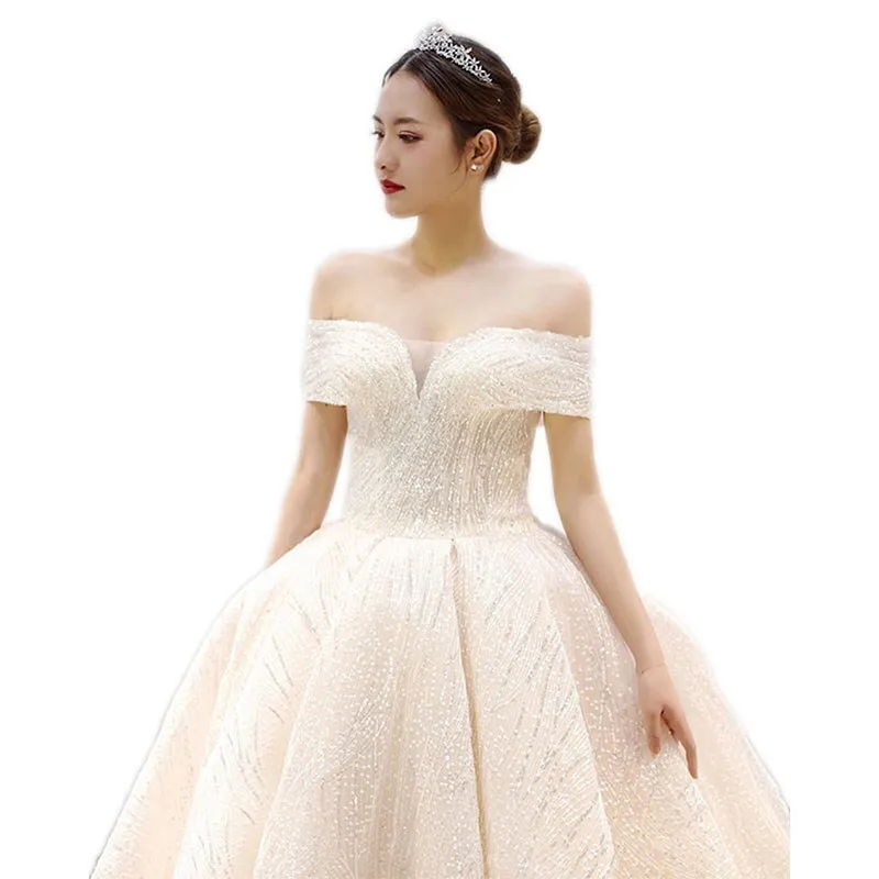 Wedding Dress Bride Off The Shoulder Wedding Ball Gown Dress