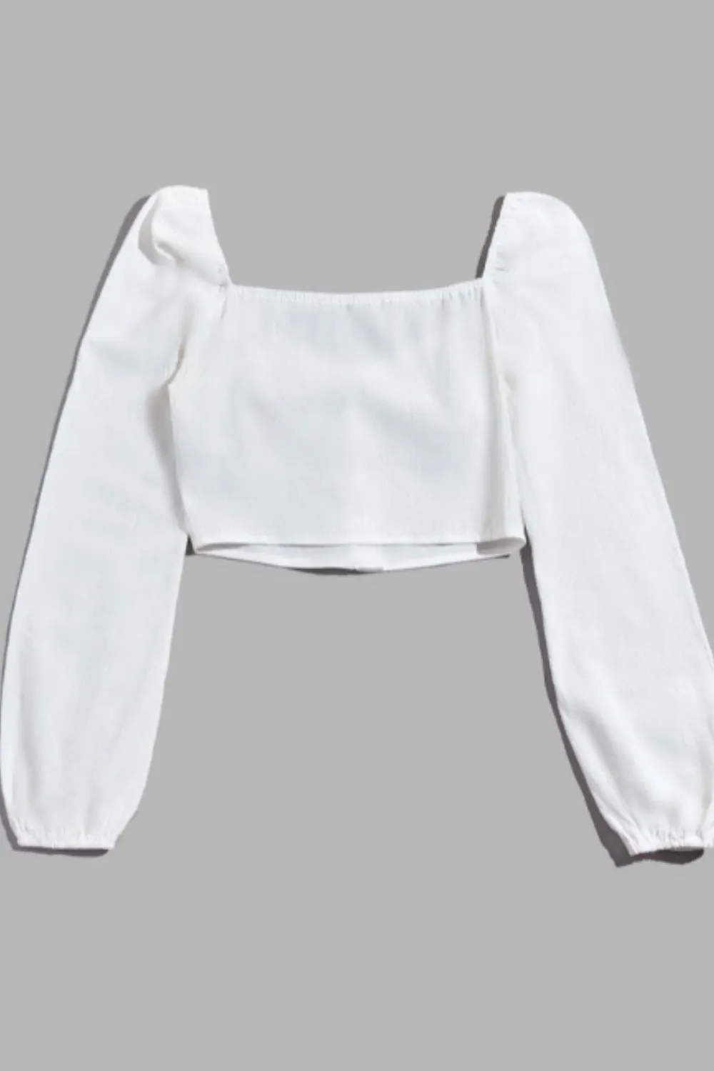 White Lantern Sleeve Blouse