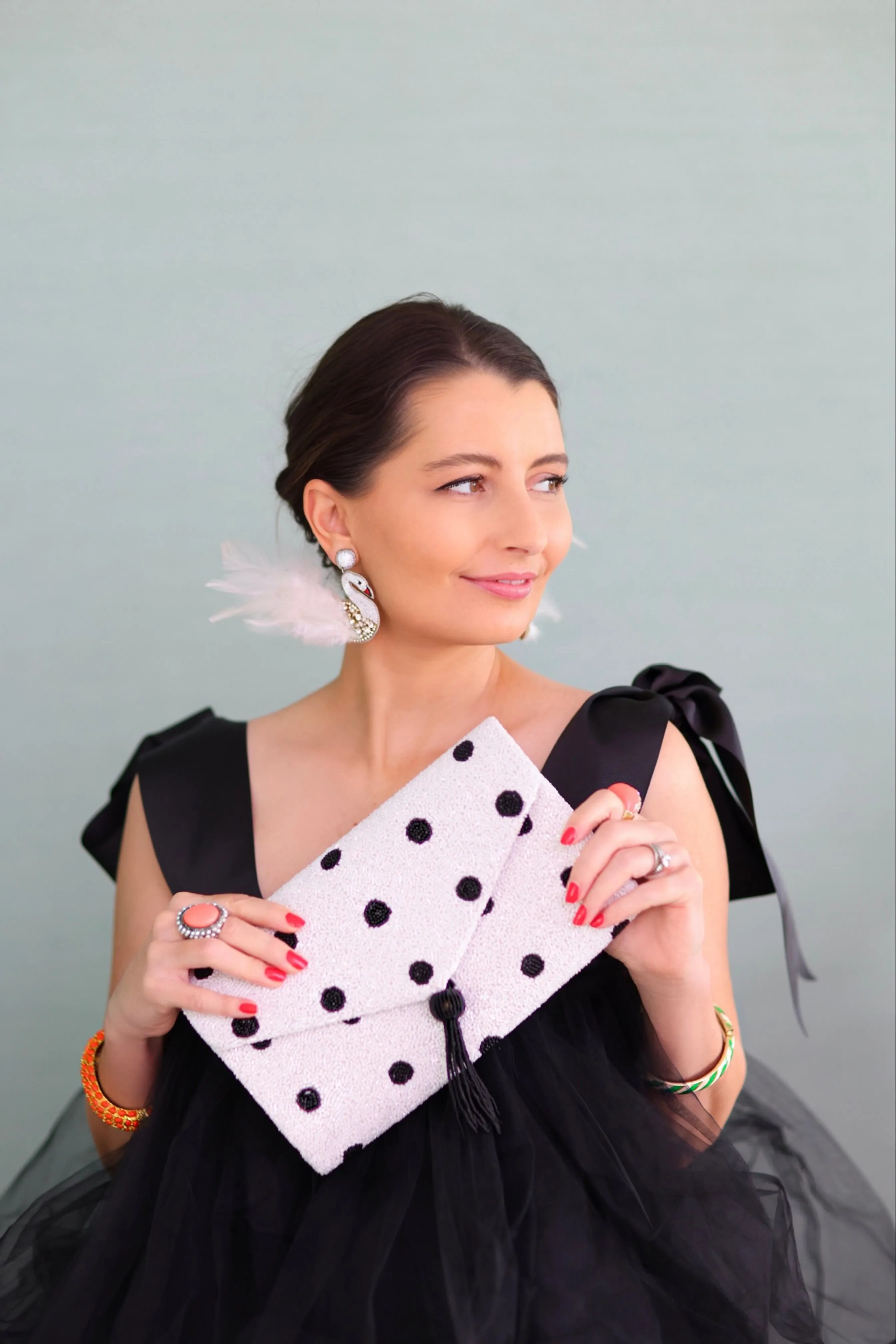 White Swan Feather Earrings