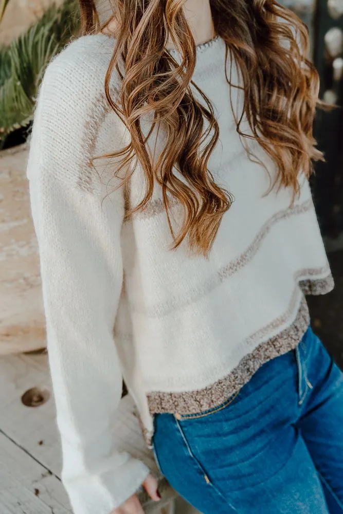 White/Oat Mona Stripe Sweater 379BK
