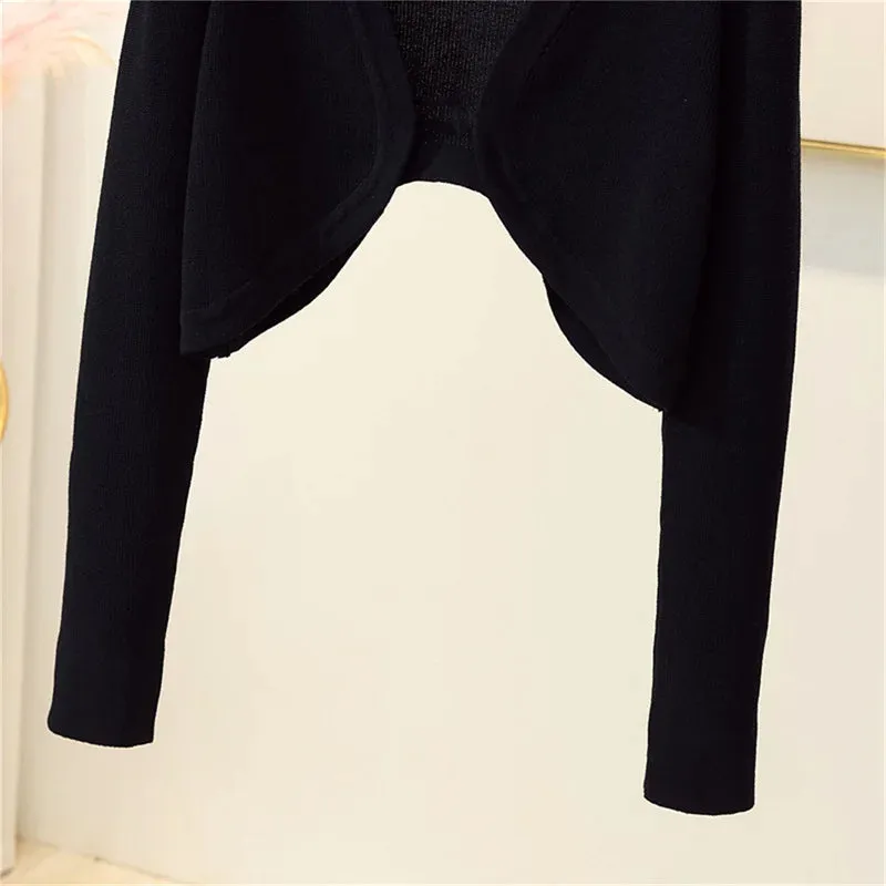 Women Shrugs Solid Elegant Breathable Leisure Cardigans Korean Style All-match Shawl Tops