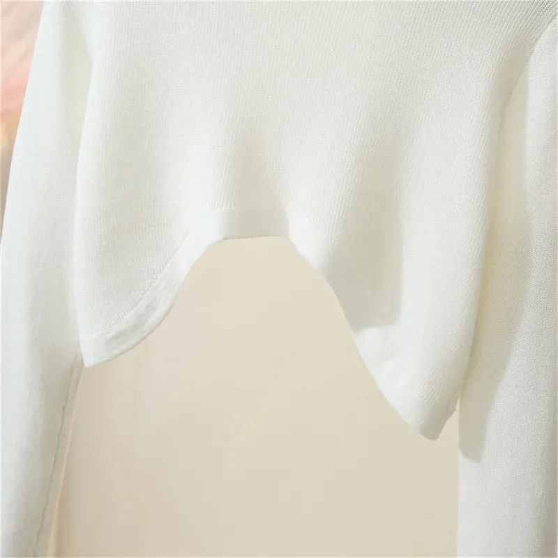Women Shrugs Solid Elegant Breathable Leisure Cardigans Korean Style All-match Shawl Tops