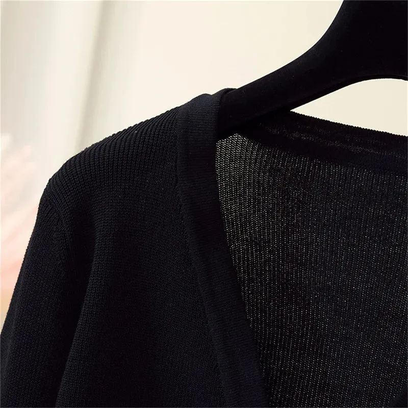Women Shrugs Solid Elegant Breathable Leisure Cardigans Korean Style All-match Shawl Tops