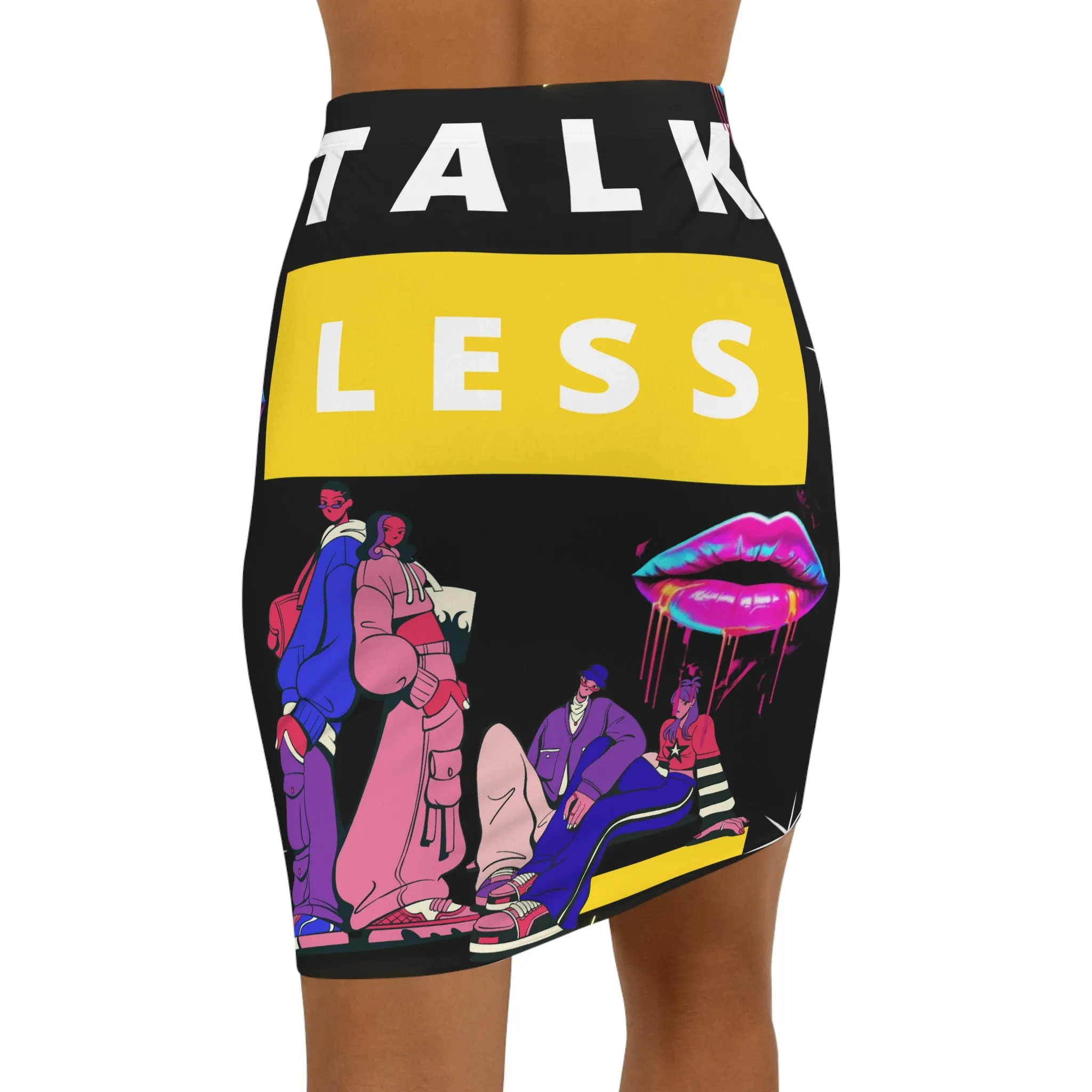 Women's  HIP HOP ART  Mid-Waist Pencil Skirt (AOP)