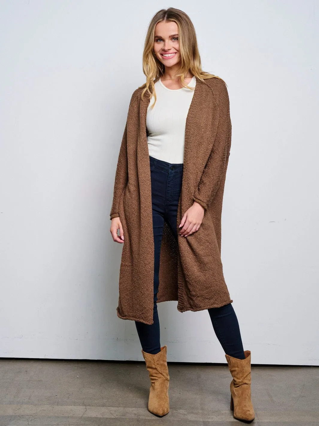 WOMEN'S LONG SLEEVE OPEN FRONT CARDIGAN