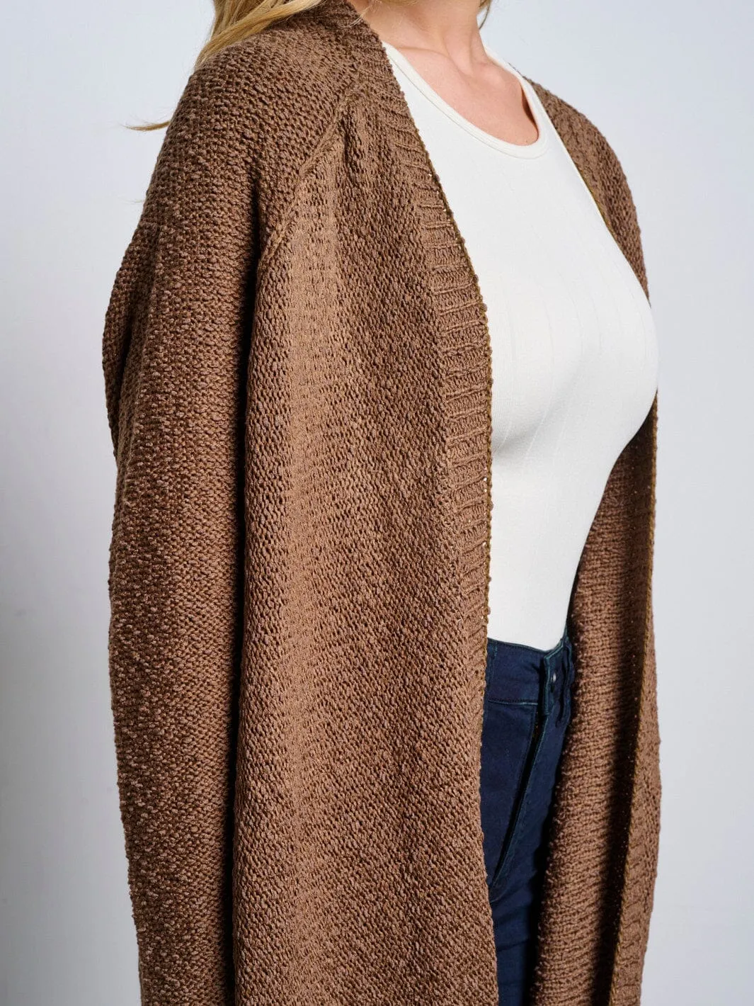 WOMEN'S LONG SLEEVE OPEN FRONT CARDIGAN