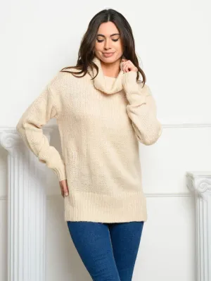 WOMEN'S LONG SLEEVE TURTLE NECK SWEATER