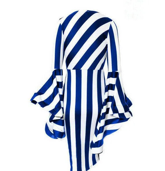 Womens Plus Size Ruffle Sleeve Midi Dresses