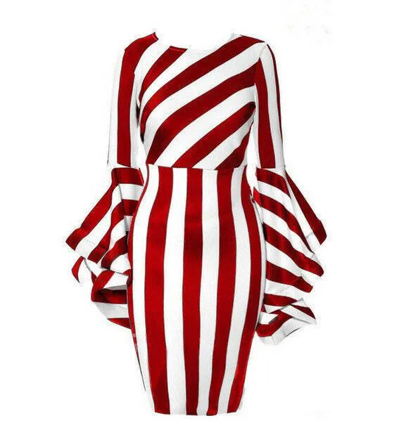 Womens Plus Size Ruffle Sleeve Midi Dresses