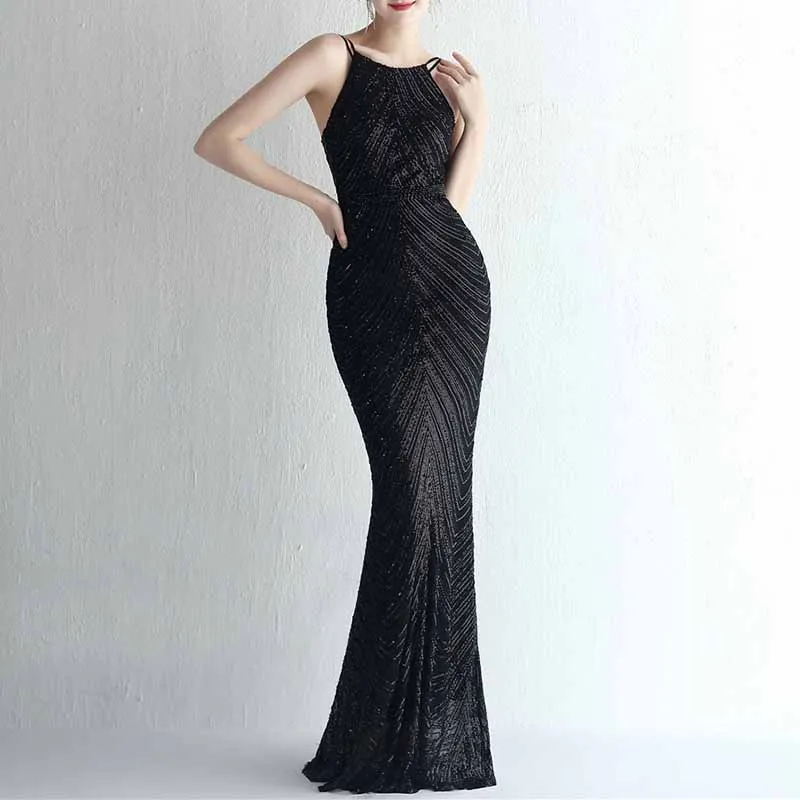 Women's Sleeveless Mermaid Detachable Train Evening Prom Dresses Party Gowns