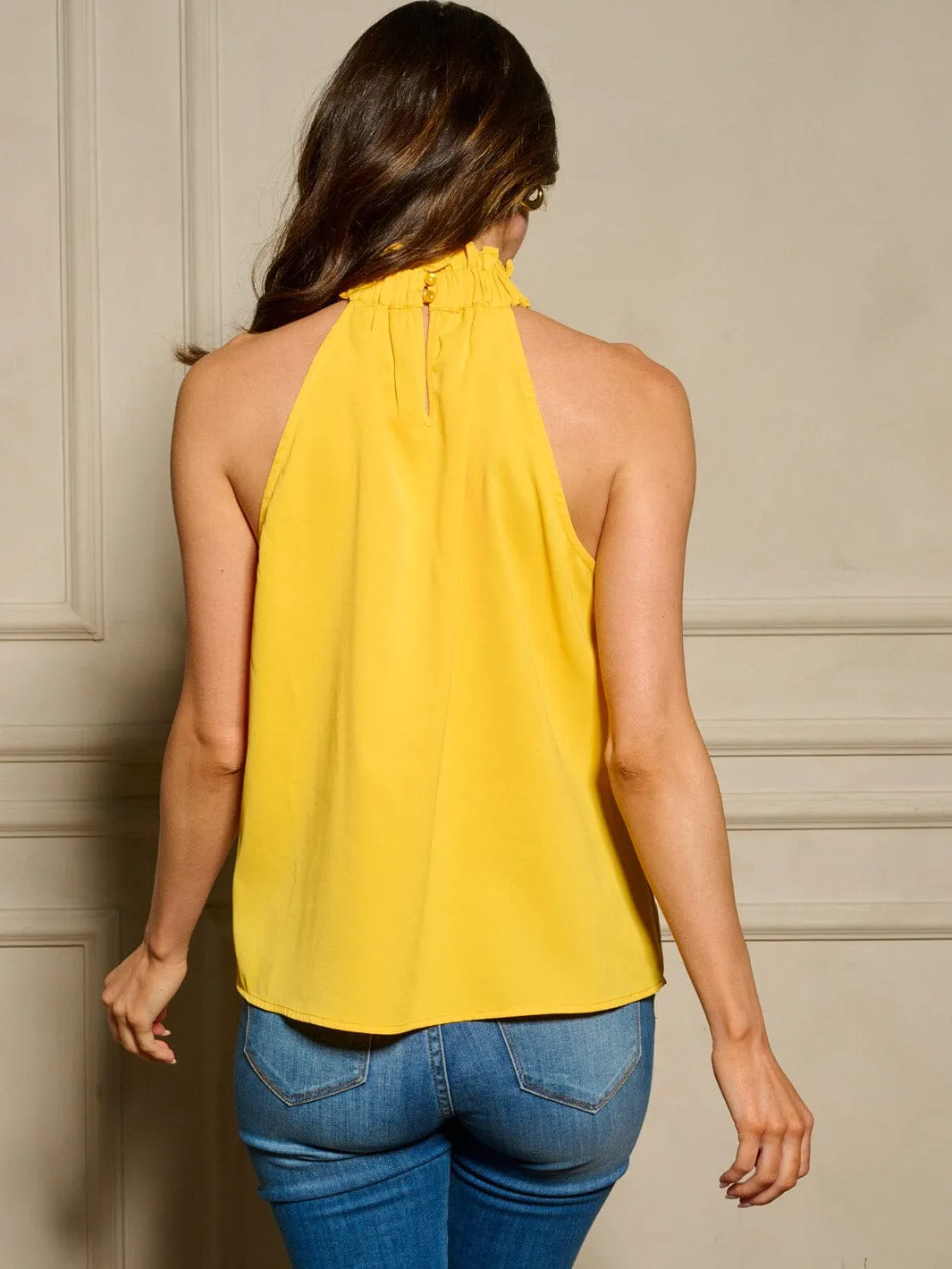 WOMEN'S SLEEVELESS TURTLE NECK TUNIC BLOUSE TOP