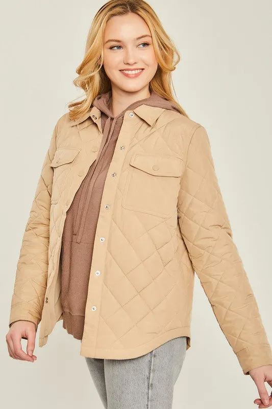 Woven Solid Bust Pocket Jacket