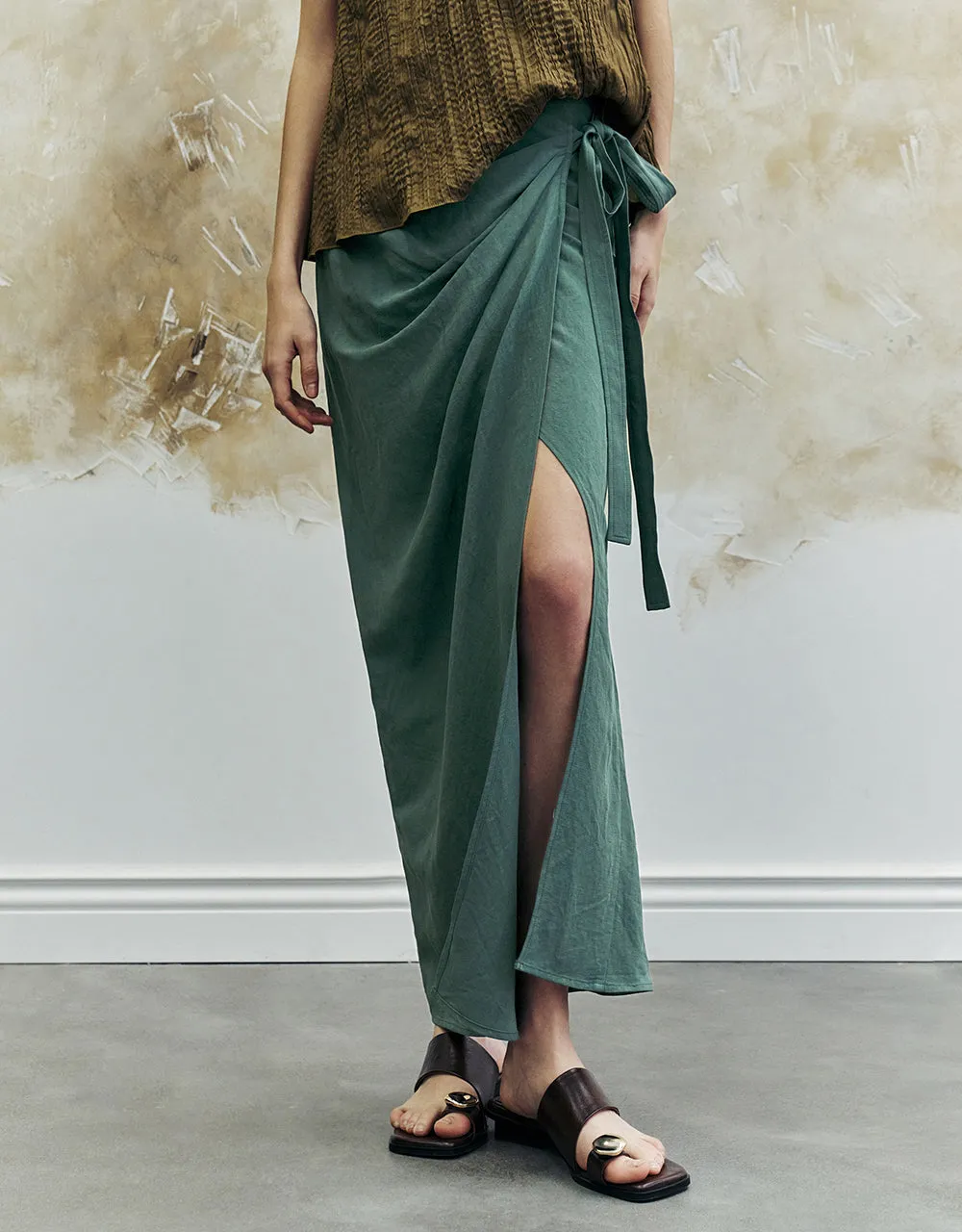 Wrapped Straight Skirt