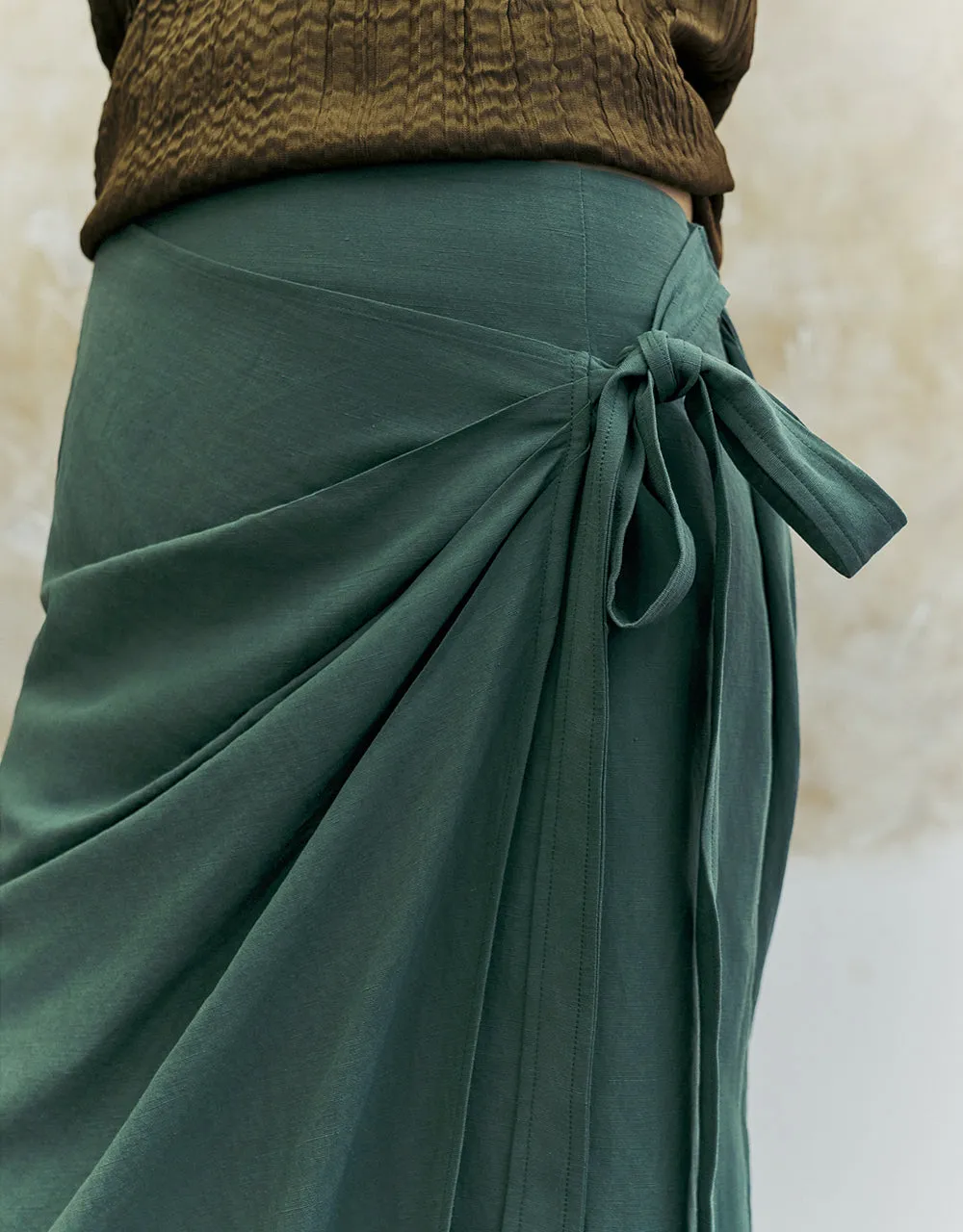Wrapped Straight Skirt