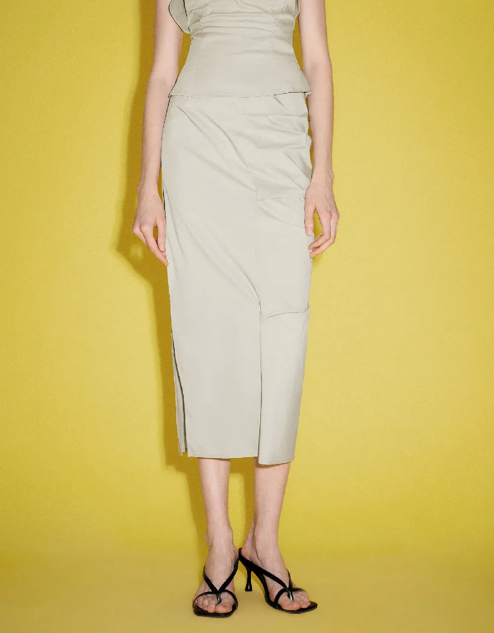 Wrapped Straight Skirt
