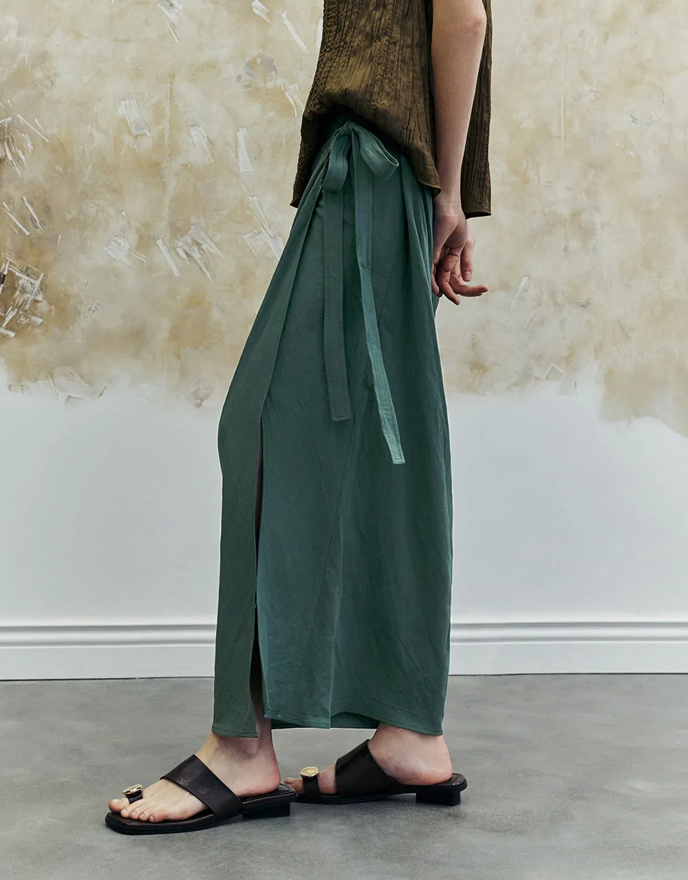 Wrapped Straight Skirt
