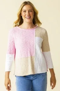 Yin Yang Colorblock Pullover - Carnation