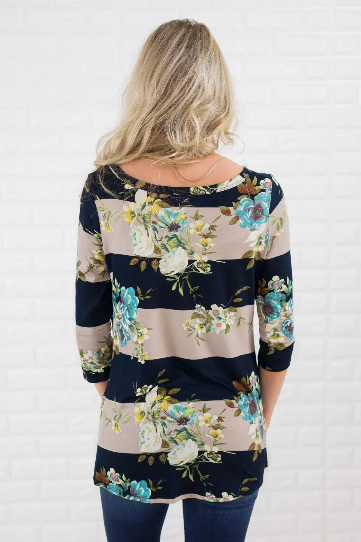 You're the Stripes to My Floral Knot Top